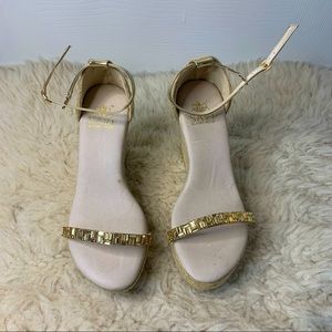 Gold accent espadrilles wedges